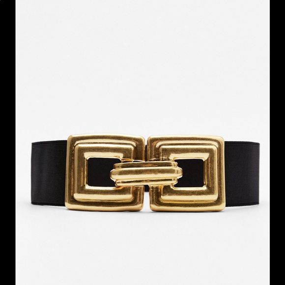 Zara Accessories - New Zara Stretch Belt Gold Black